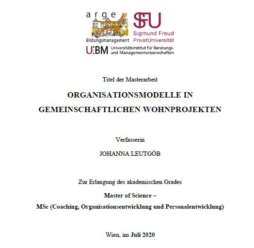 Organisationsmodelle in gemeinschaftlichen Wohnprojekten
